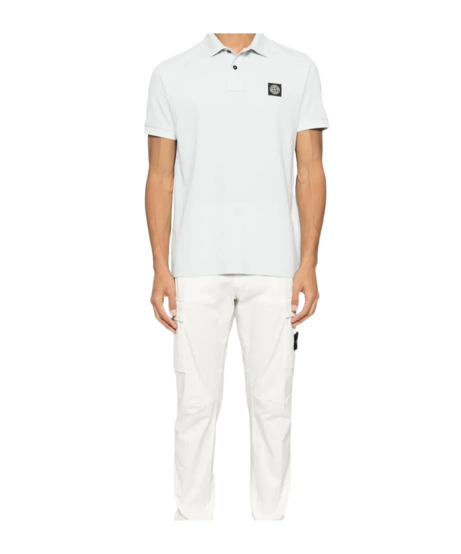 Compass-Patch Buttoned Polo Shirt