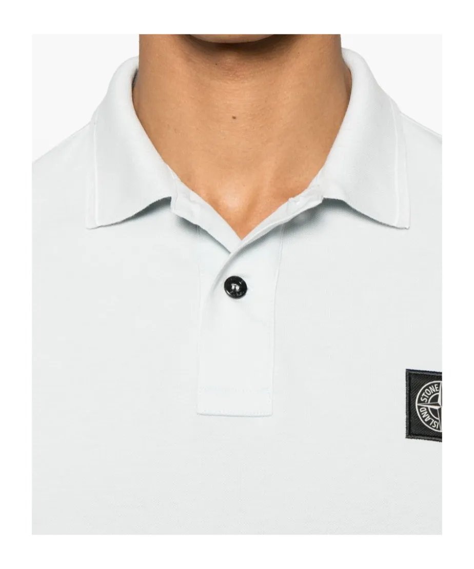 Compass-Patch Buttoned Polo Shirt