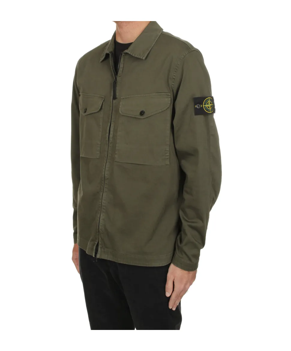 Logo Patch Zip-Up Overshirt