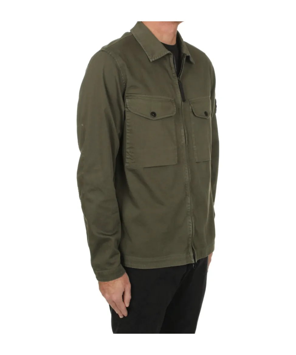 Logo Patch Zip-Up Overshirt