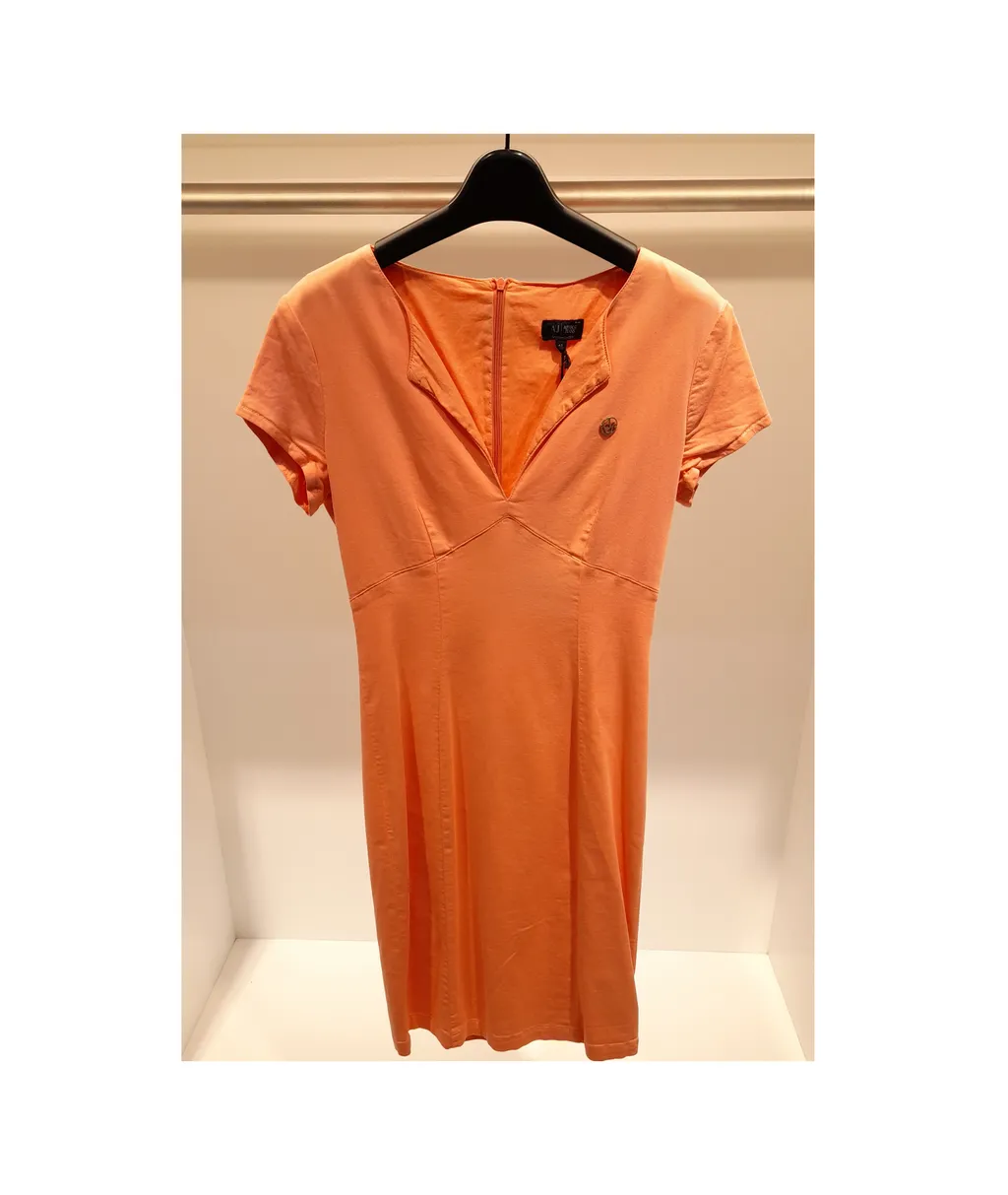 Zippered Short-Sleeved Dress