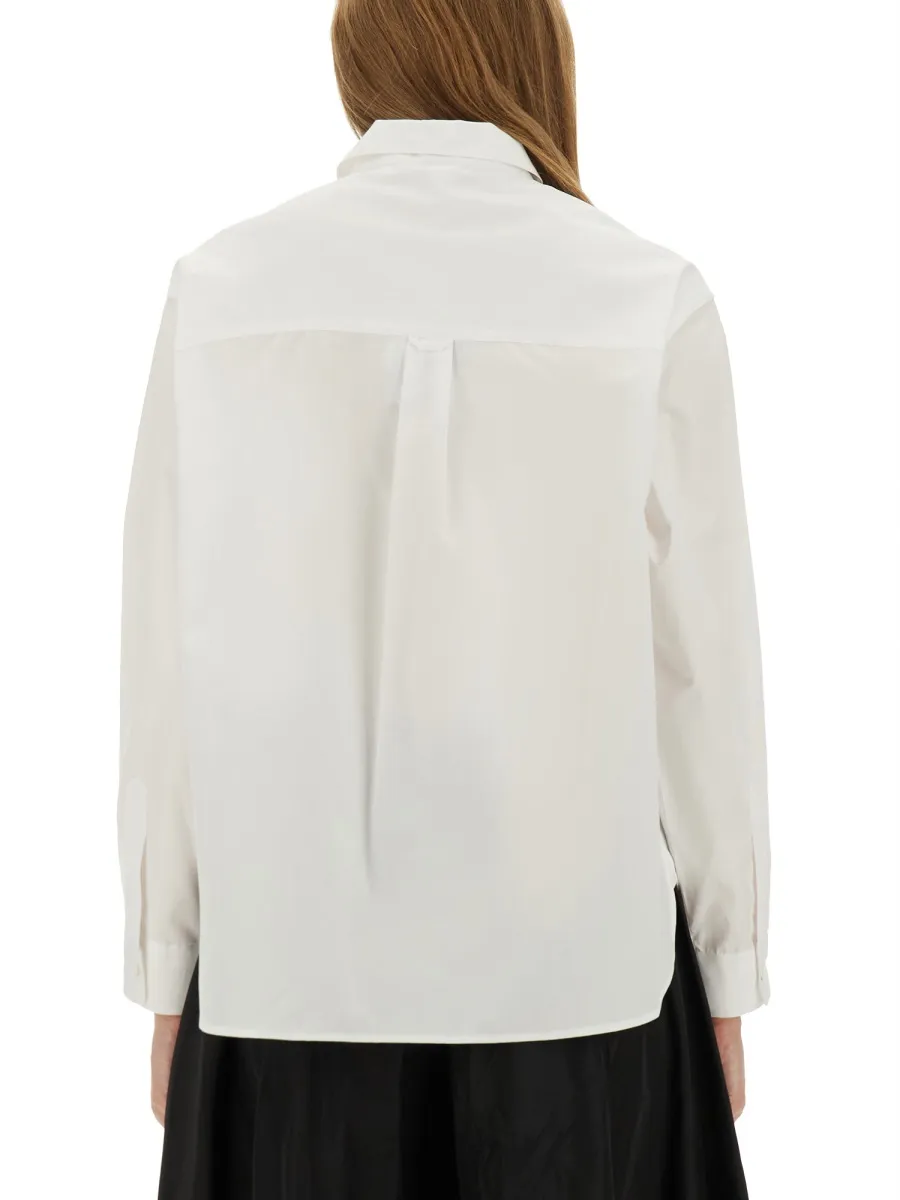 Striped Curved Hem Blouse
