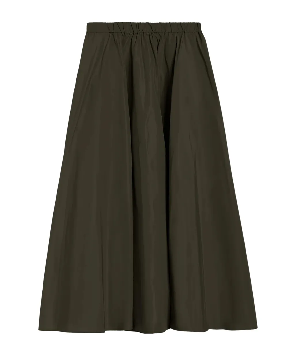 Pleated Mid-Length Skirt