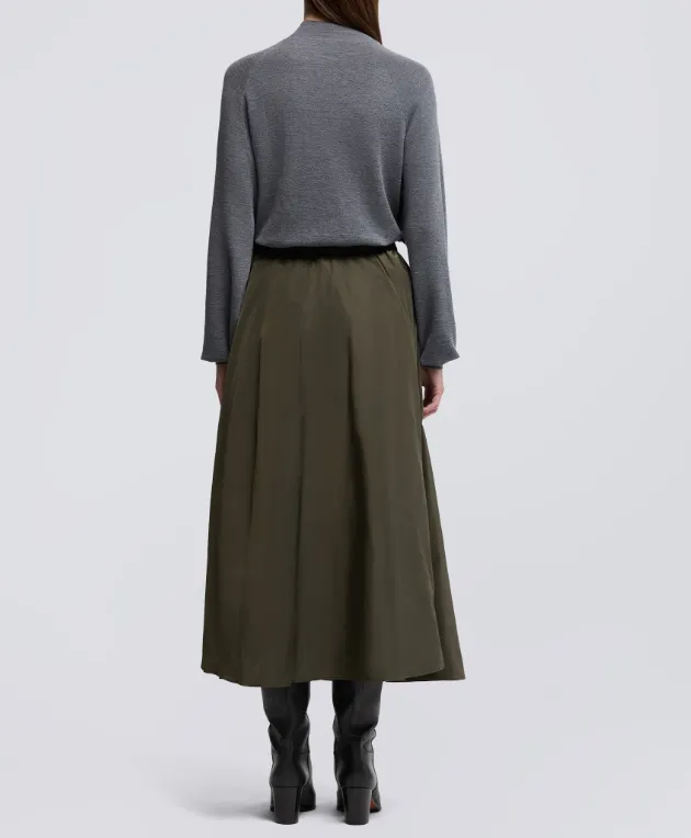 Pleated Mid-Length Skirt