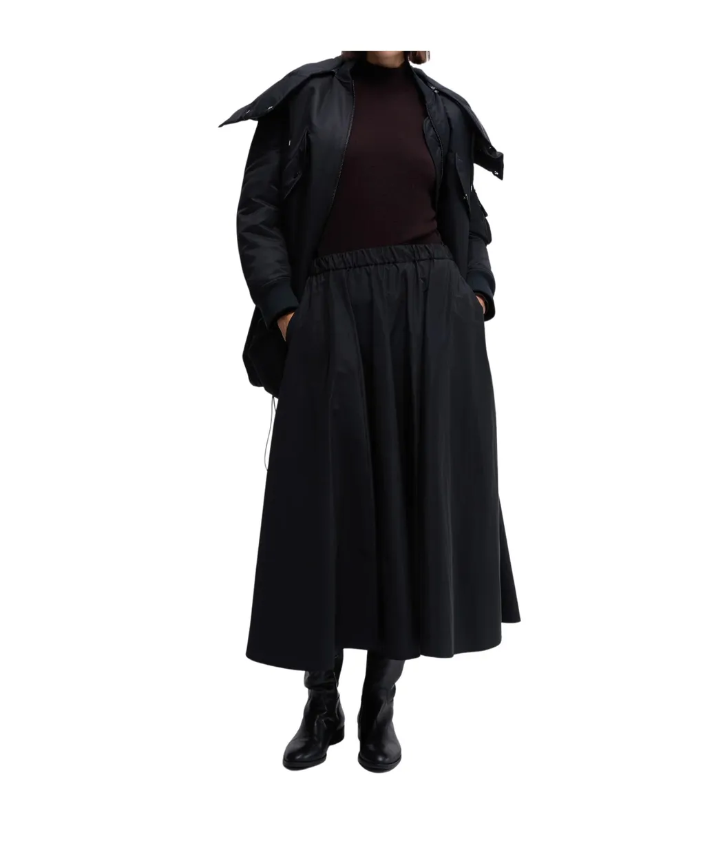 Pleated A-Line Mid-Length Skirt