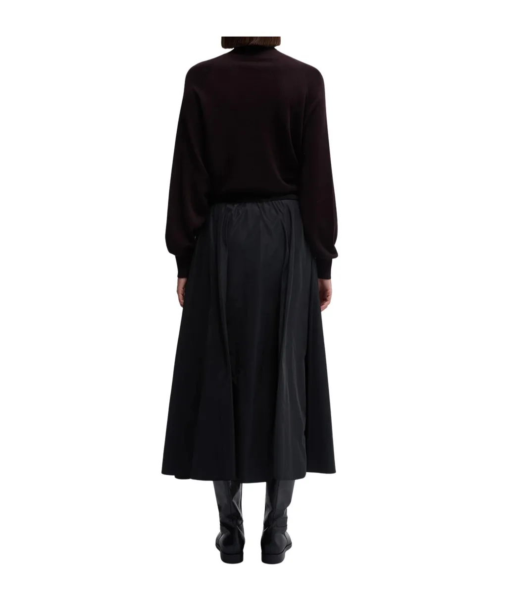 Pleated A-Line Mid-Length Skirt