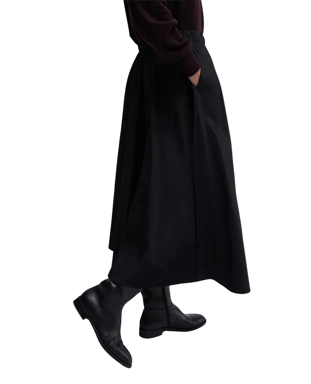 Pleated A-Line Mid-Length Skirt