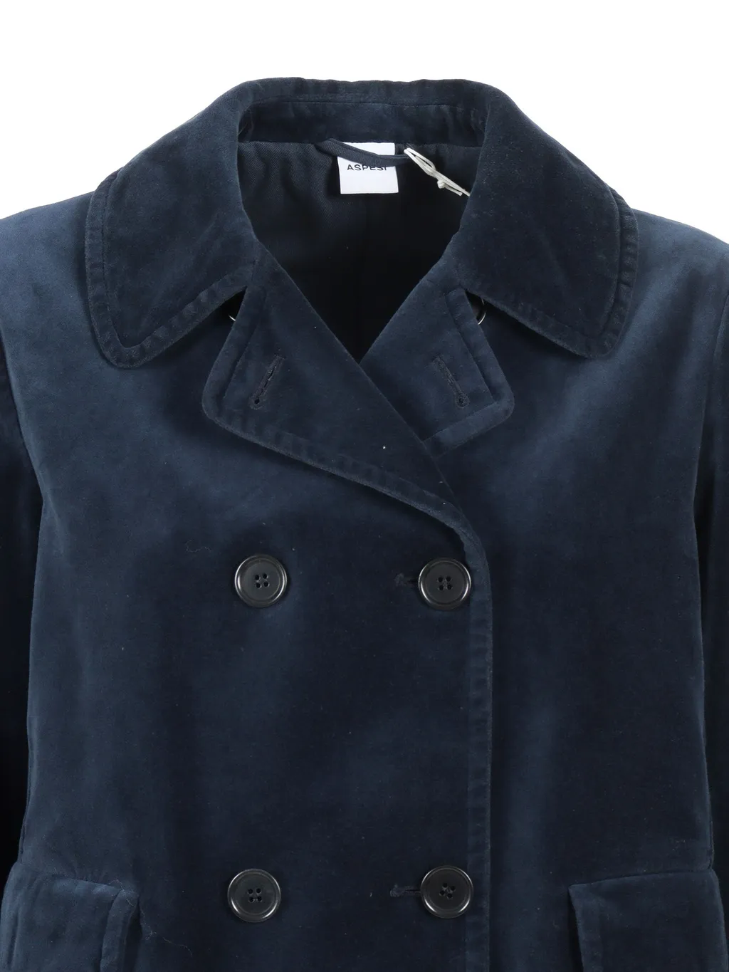 Double-Breasted Velvet-Texture Jacket