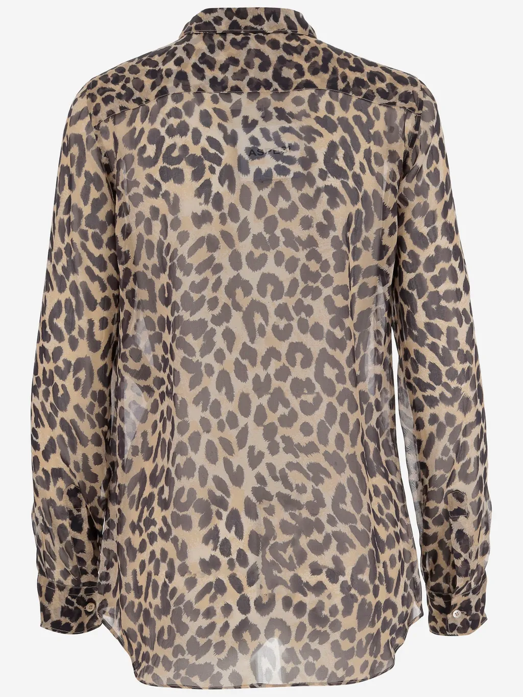 Leopard-Printed Long-Sleeved Button-Up Shirt