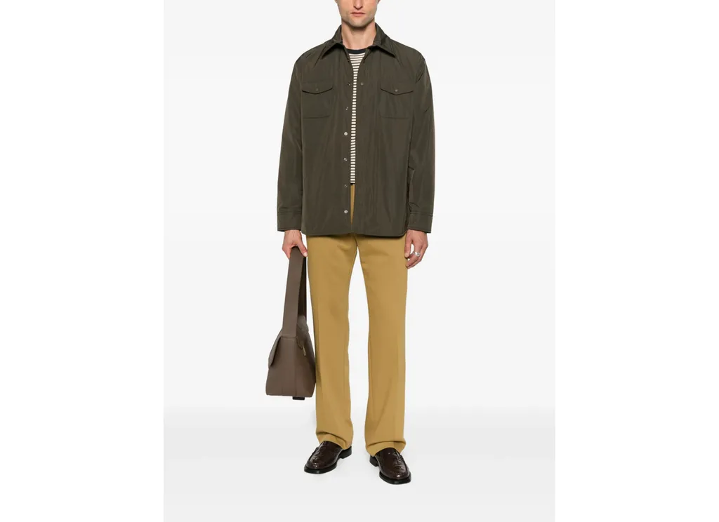 Buttoned Flap-Pocket Shirt Jacket