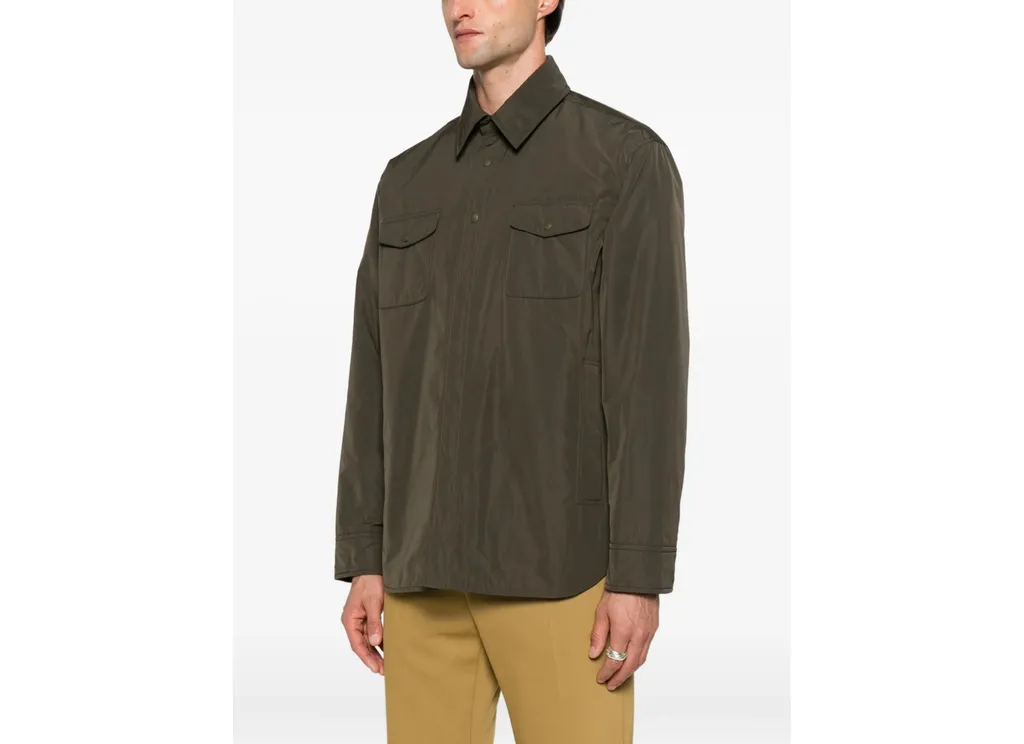 Buttoned Flap-Pocket Shirt Jacket
