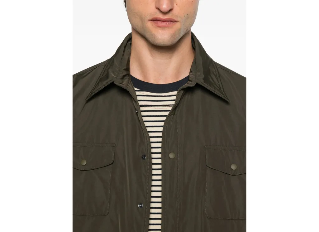 Buttoned Flap-Pocket Shirt Jacket
