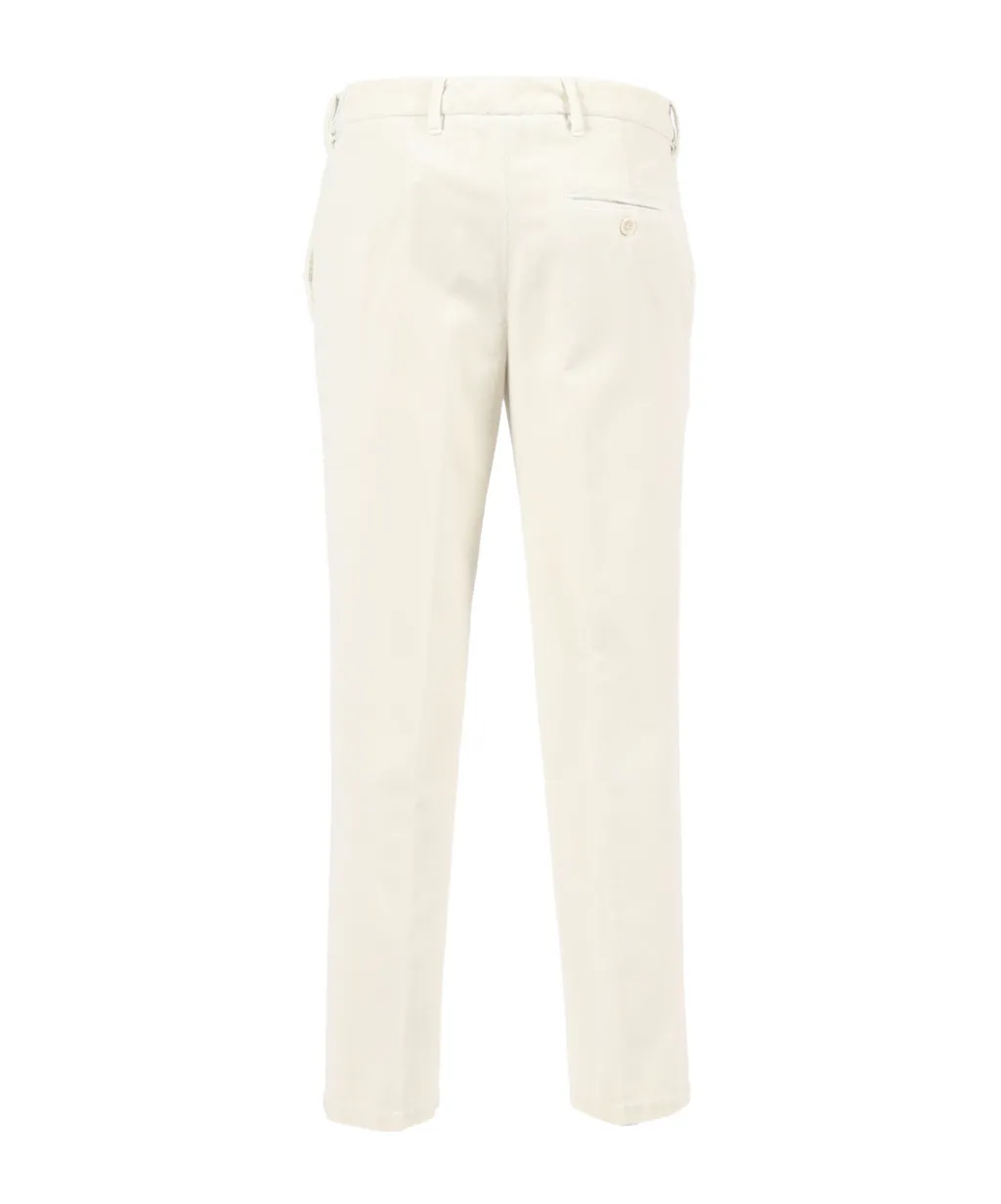 Button-Fastening Cotton Trousers