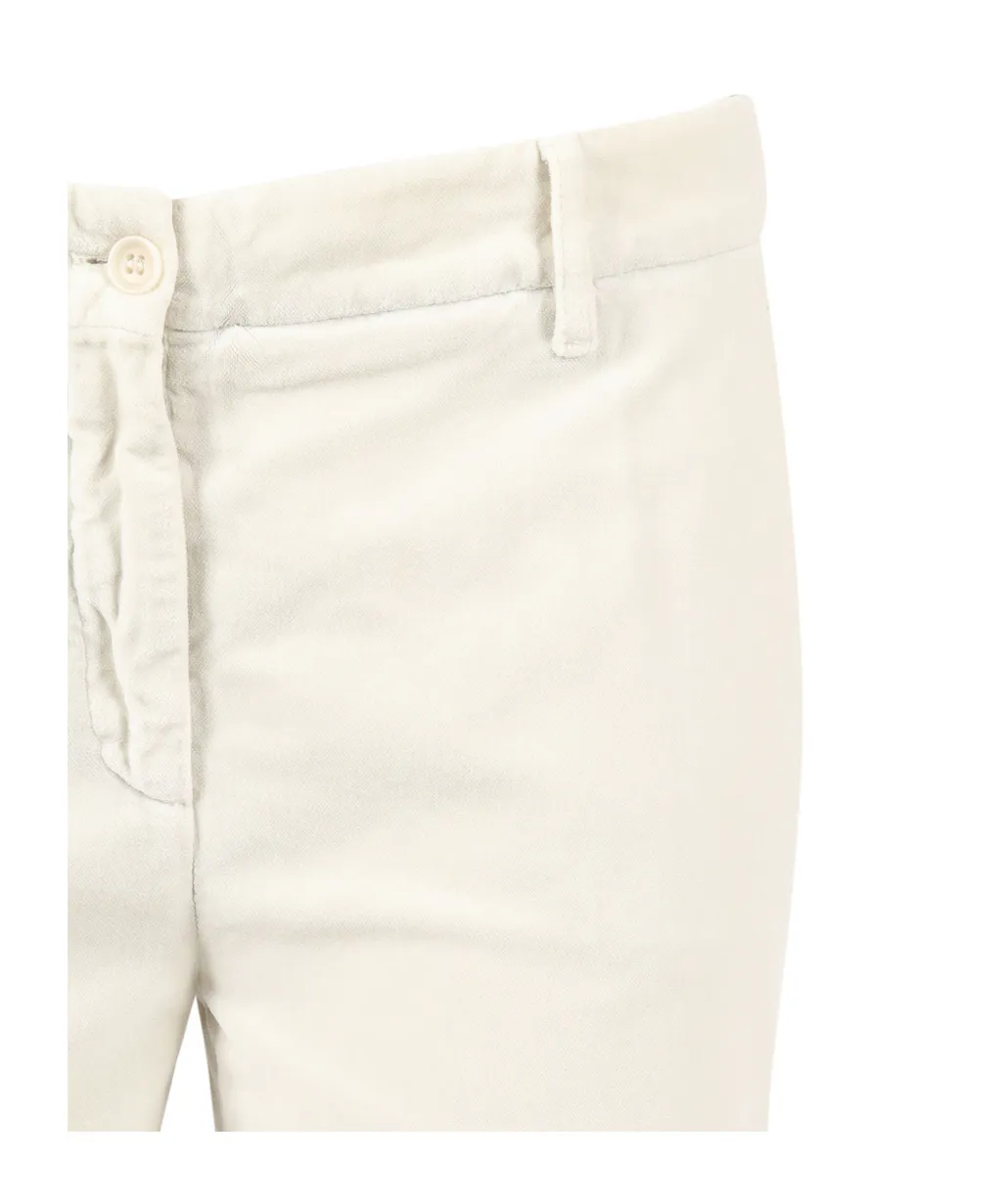 Button-Fastening Cotton Trousers