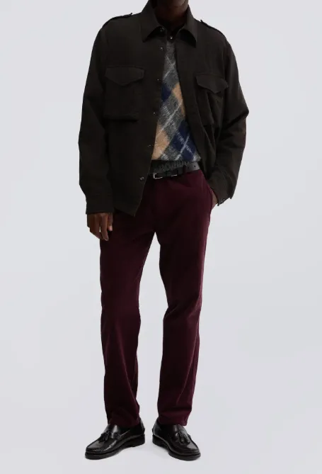 Velvet Checked Casual Pants