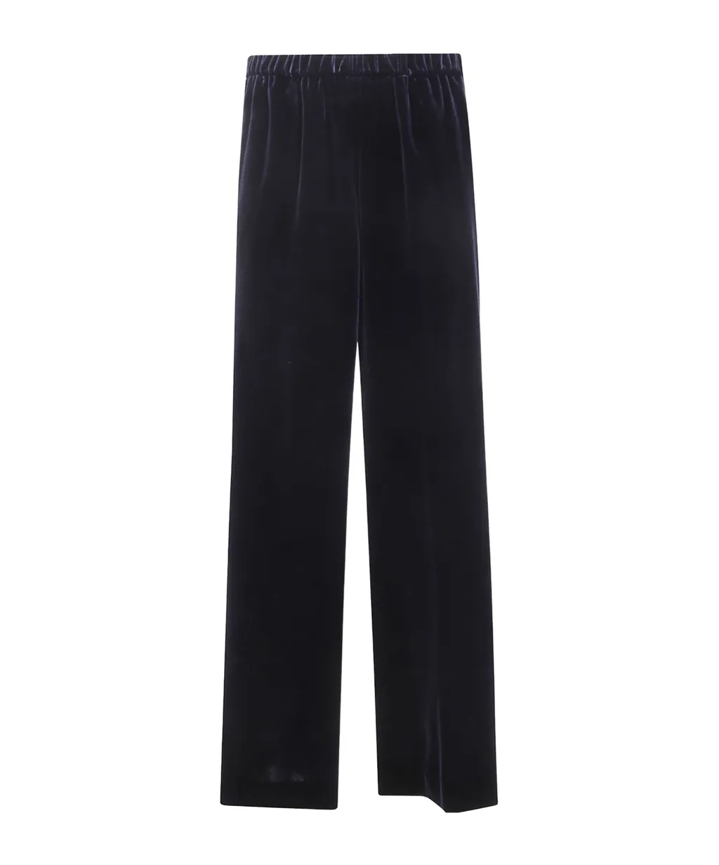 Velvet Elastic-Waist Trousers