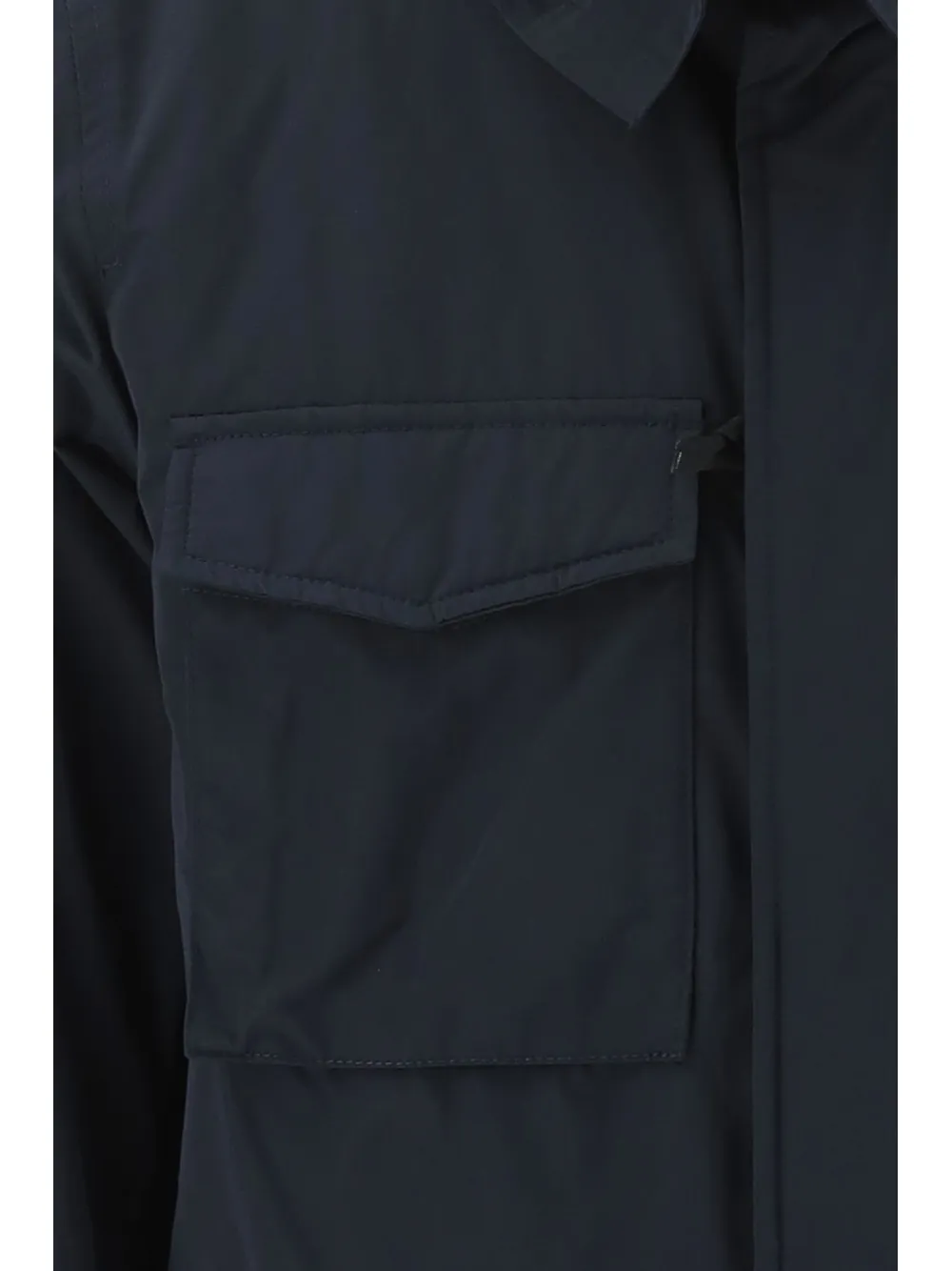 Flap-Pocketed Hooded Military Jacket