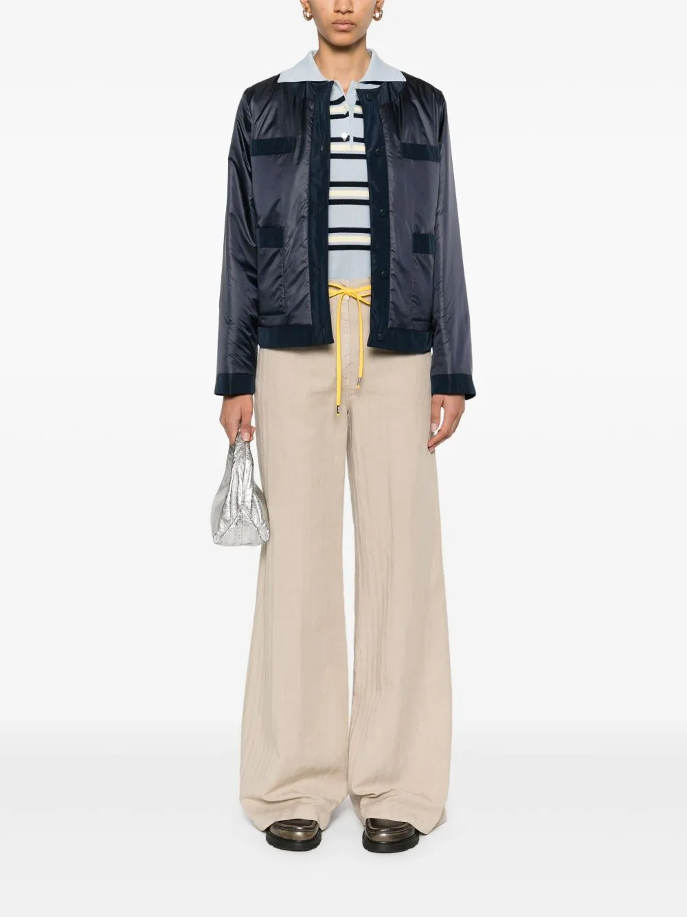 Striped Wide-Leg Trousers