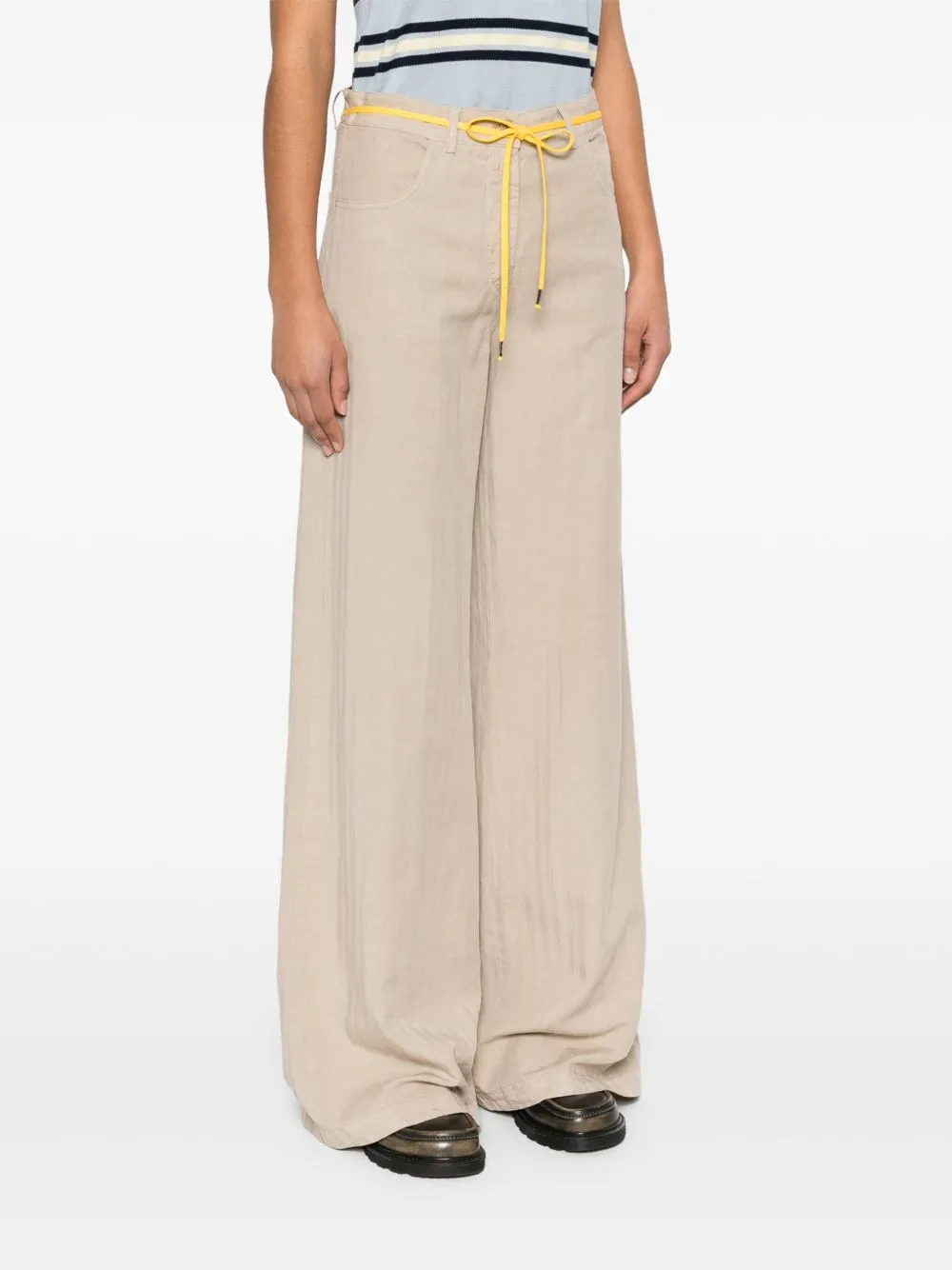 Striped Wide-Leg Trousers