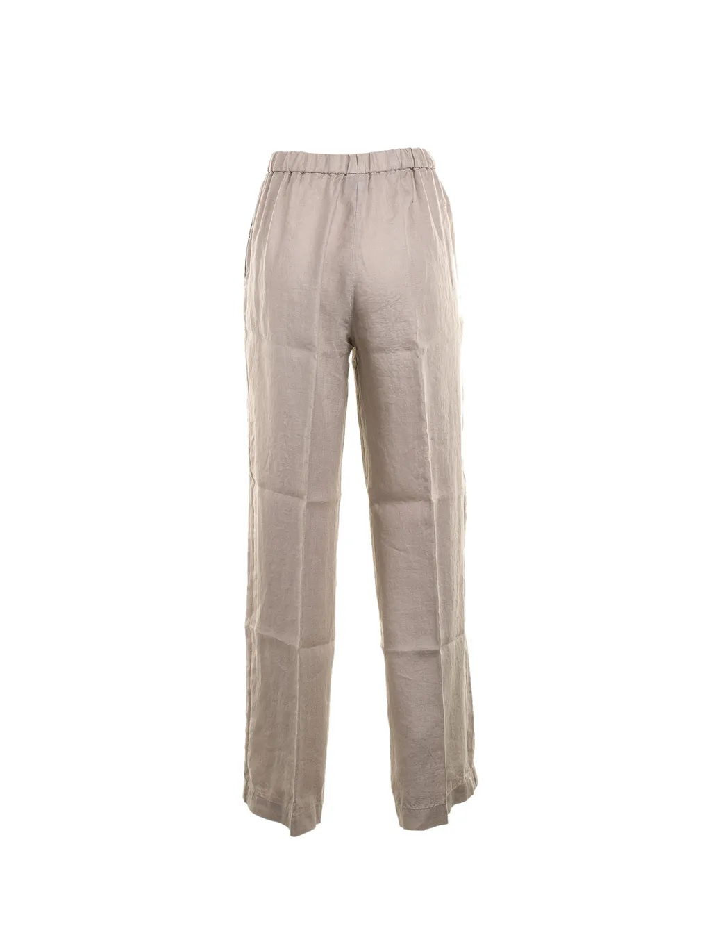 Elasticated-Waist Straight Leg Pants