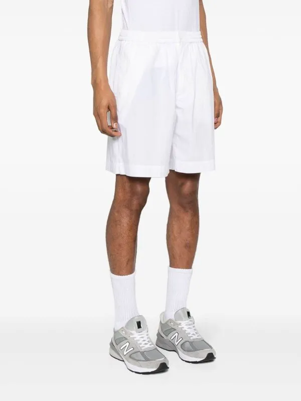 Elasticated-Waist Poplin Shorts