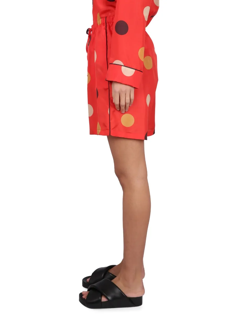 Polka-Dot Printed Drawstring Shorts