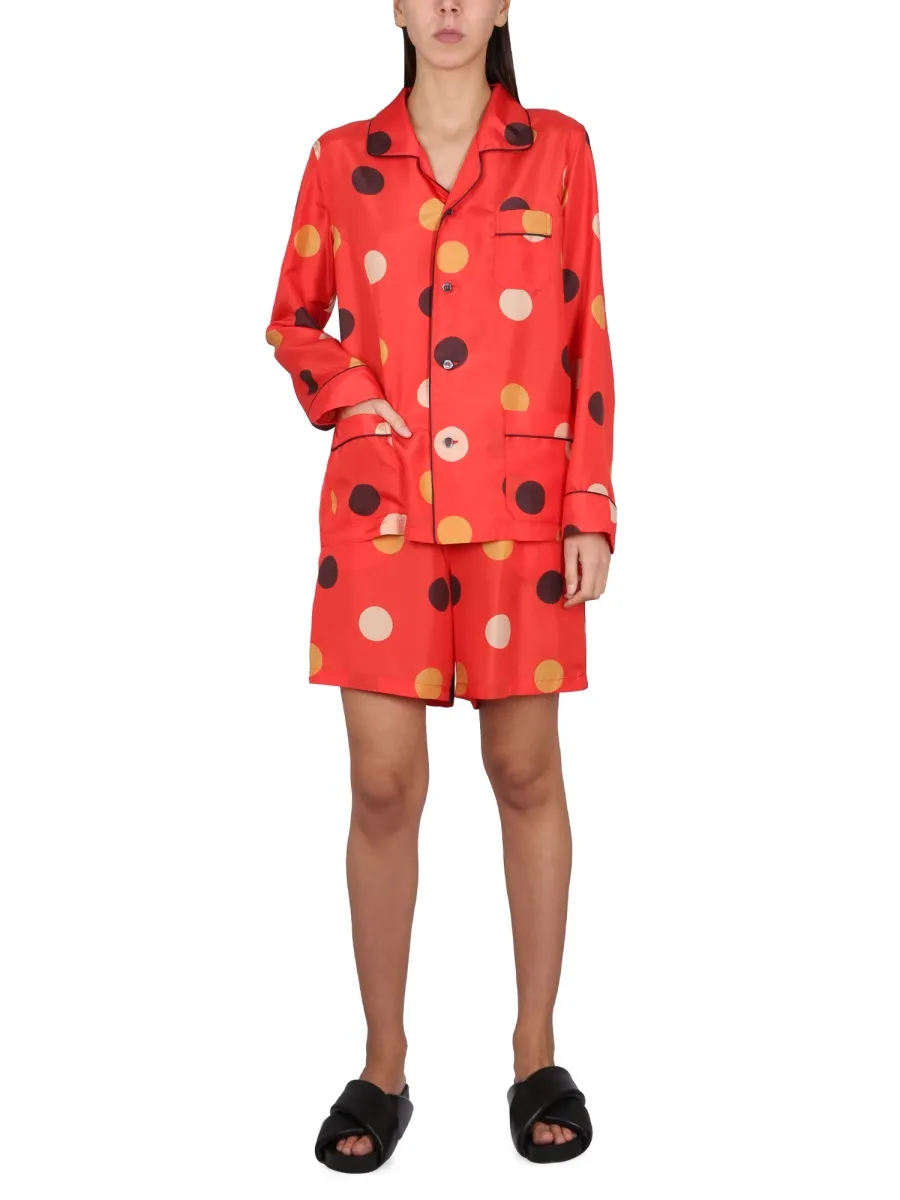 Polka-Dot Printed Drawstring Shorts