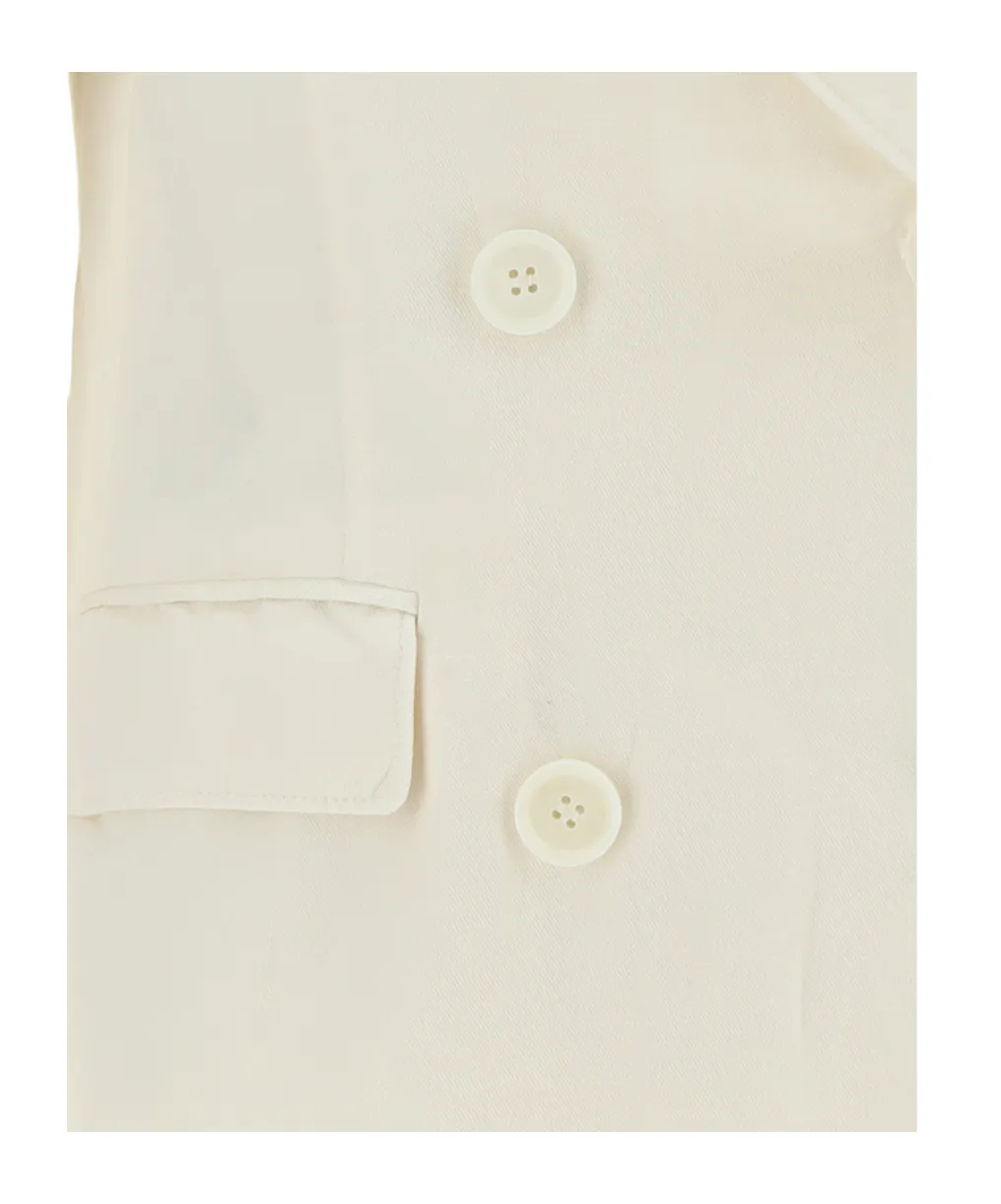 Flap-Pocketed Double-Breasted Blazer