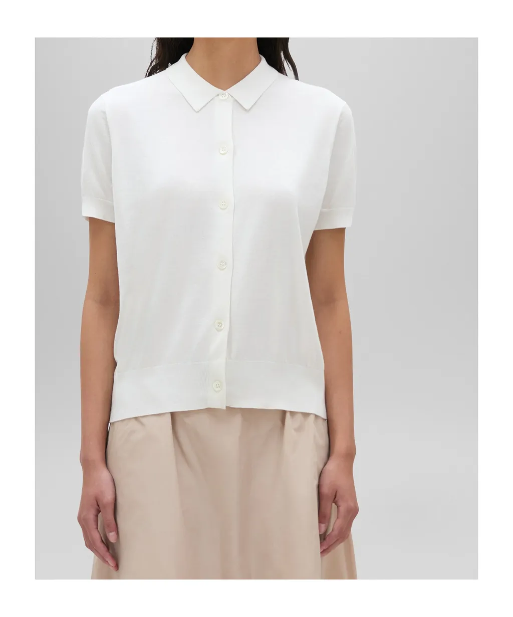 Cotton, Silk And Linen-Blend Polo-Style Cardigan
