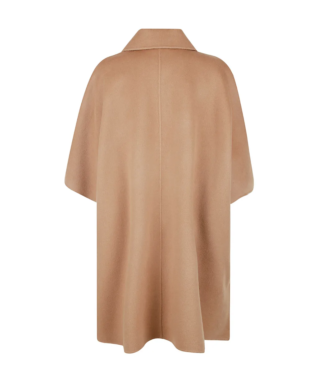Armholes Straight Hem Cape