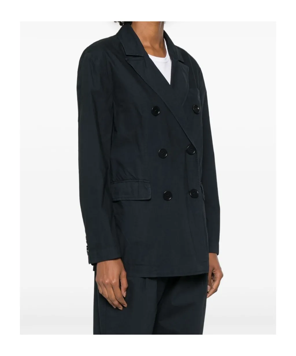 Double-Breasted Cotton Blazer