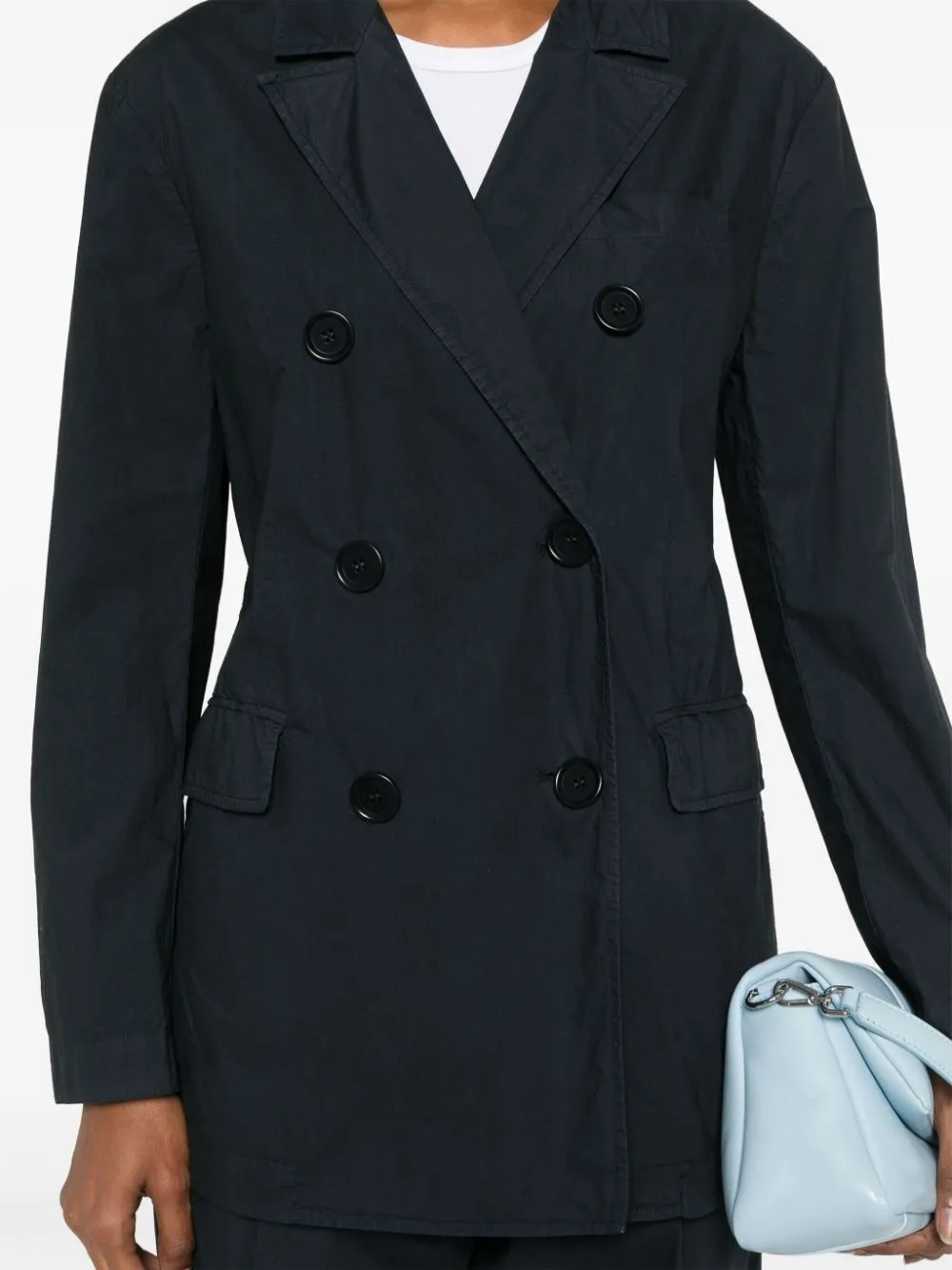 Double-Breasted Cotton Blazer