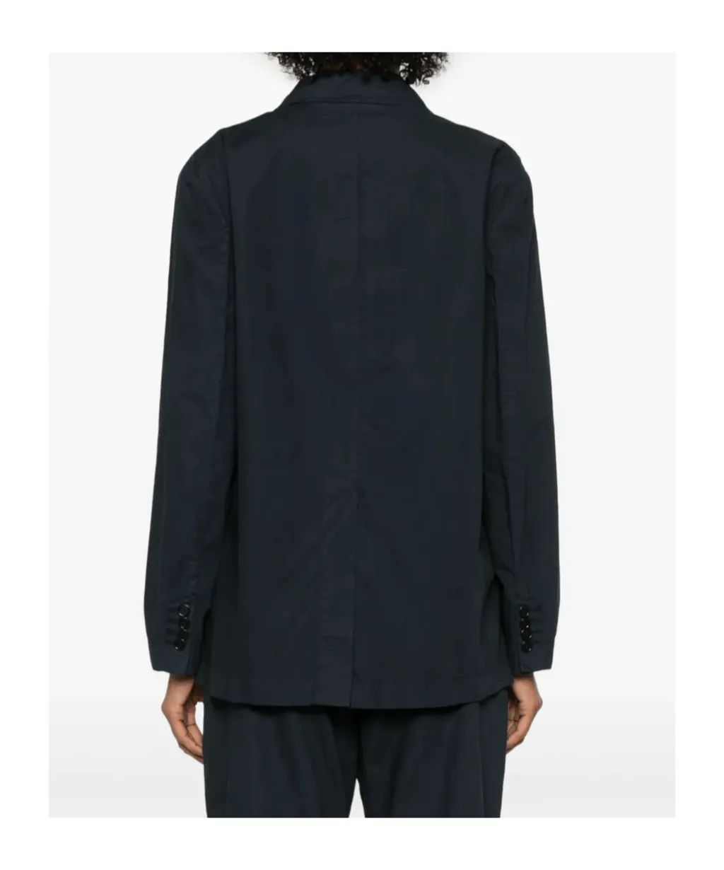 Double-Breasted Cotton Blazer