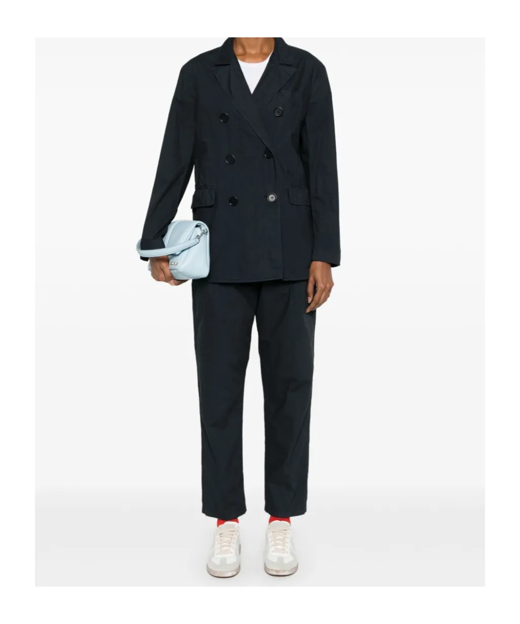 Double-Breasted Cotton Blazer