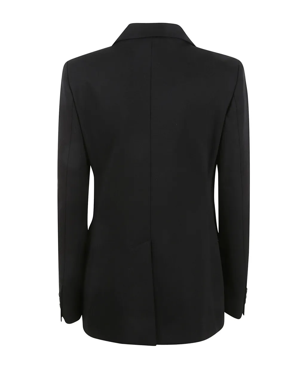 Flap-Pocketed Double-Breasted Blazer