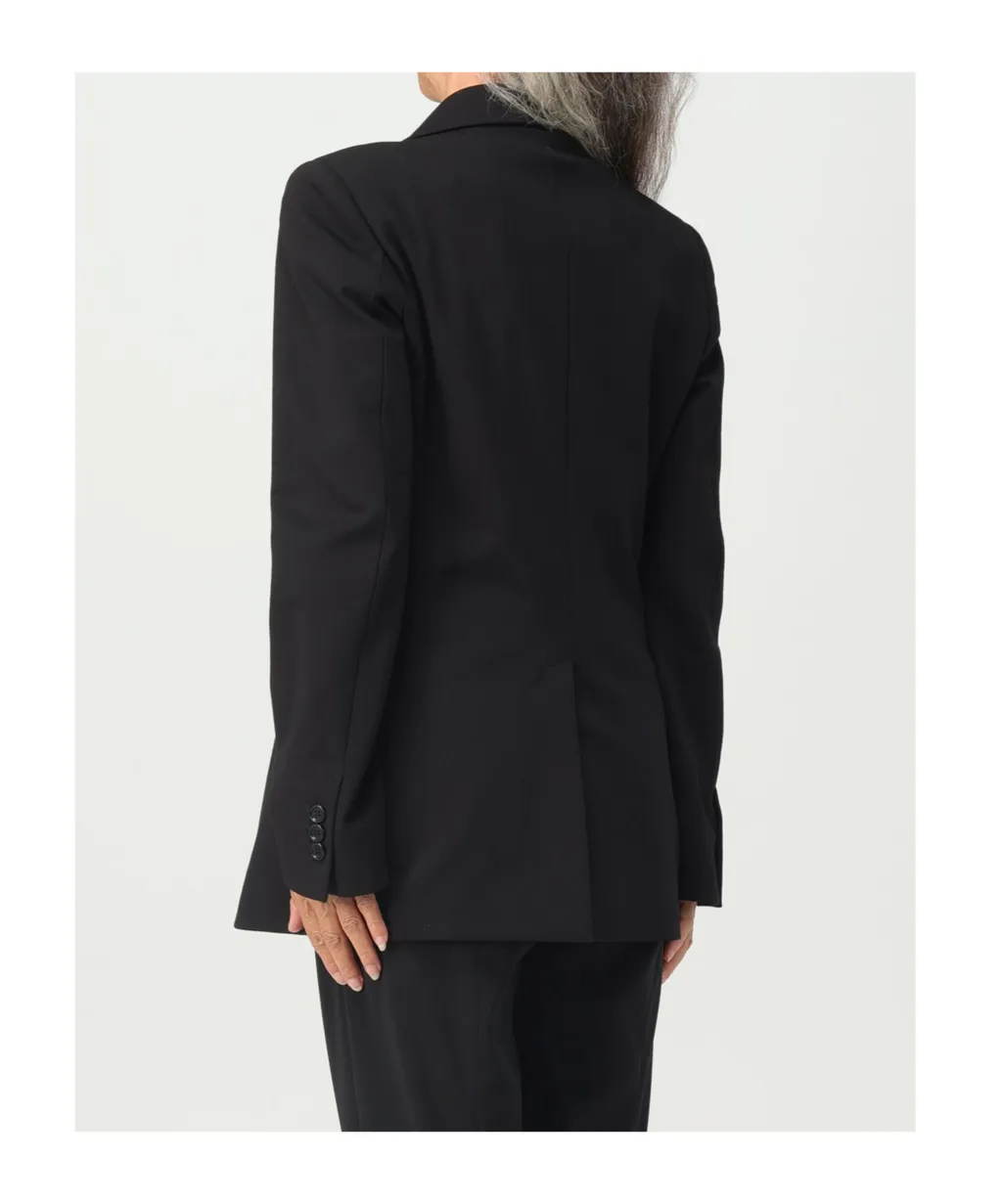 Flap-Pocketed Double-Breasted Blazer