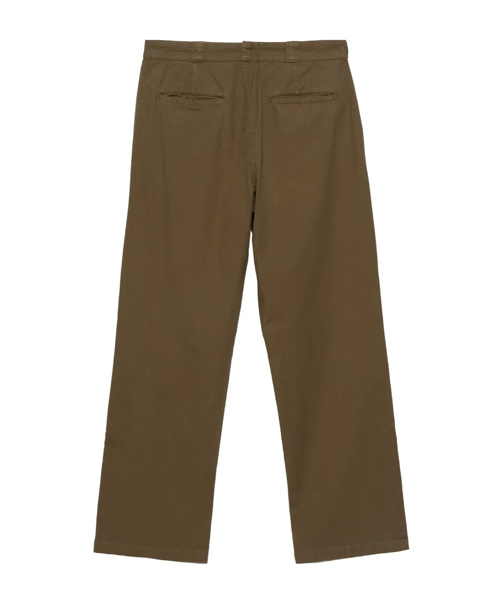 Twill Straight-Leg Trousers