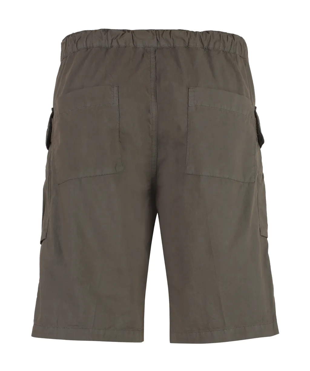 Buttoned Flap-Pocketed Cargo Shorts