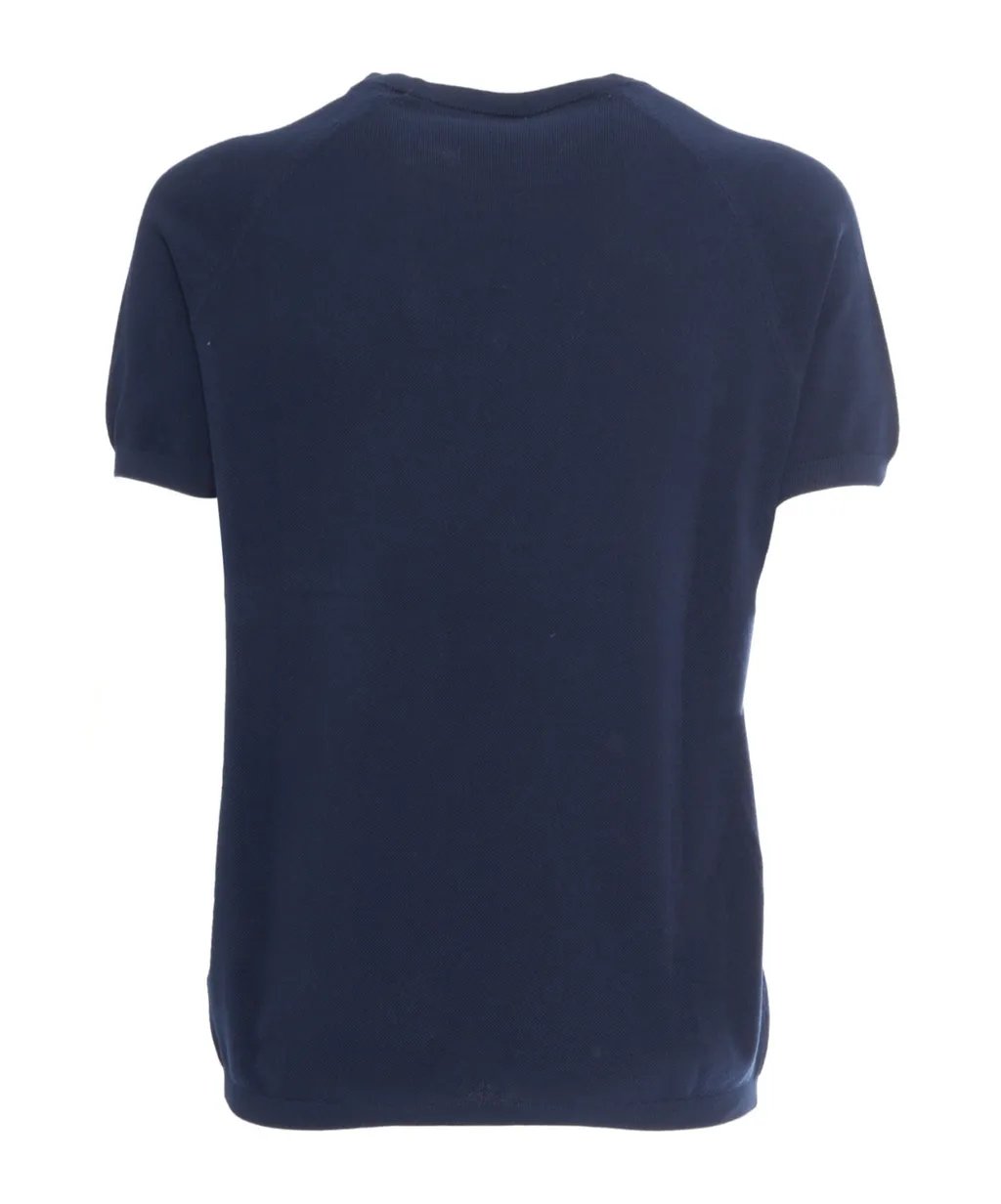 Piqué-Knit Crewneck T-Shirt