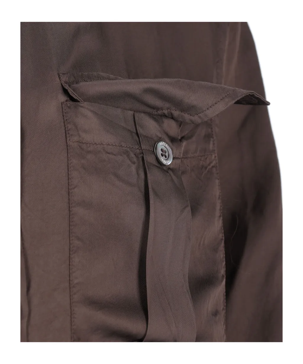 Long-Sleeved Curved Hem Shirt