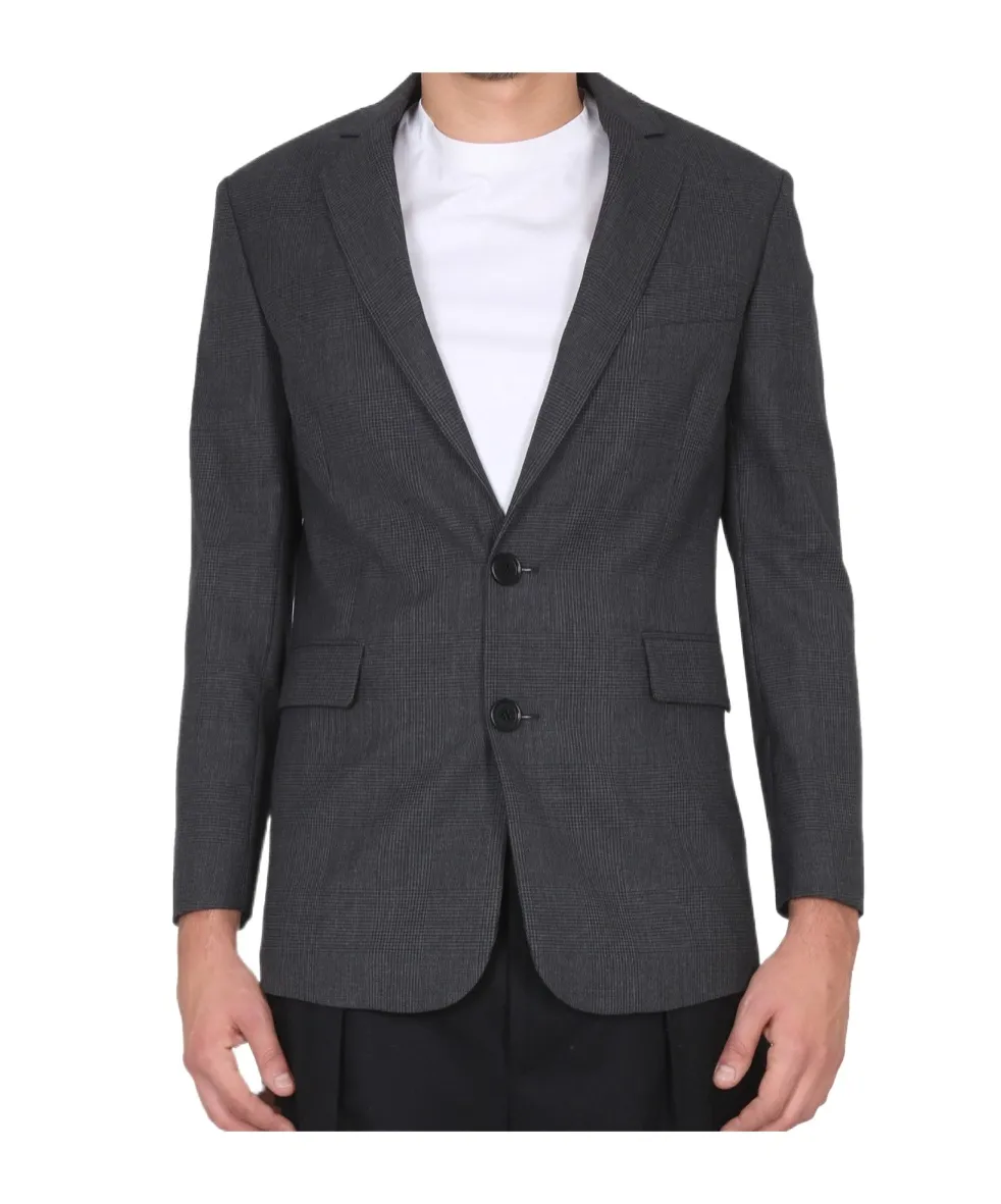 Flap-Pocketed Single-Breasted Blazer