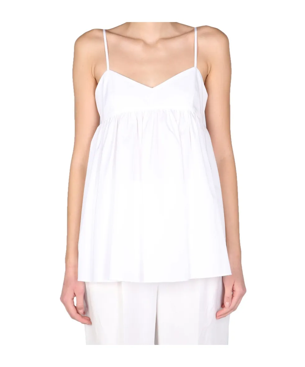Ruffle Detailed V-Neck Top