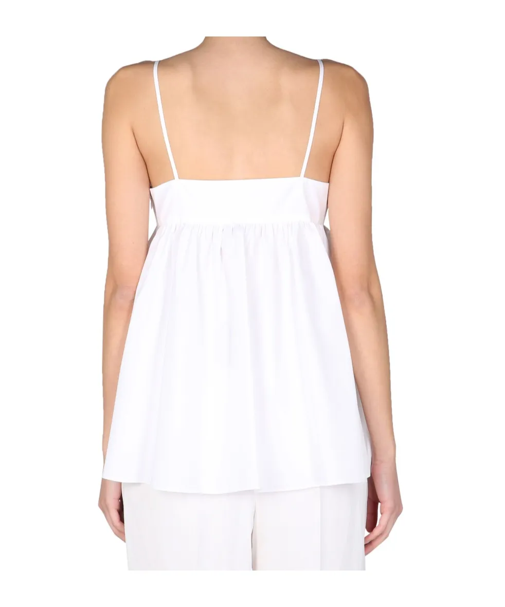 Ruffle Detailed V-Neck Top