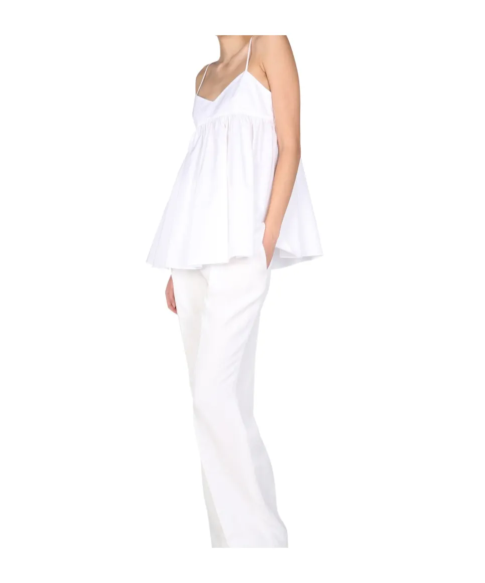 Ruffle Detailed V-Neck Top