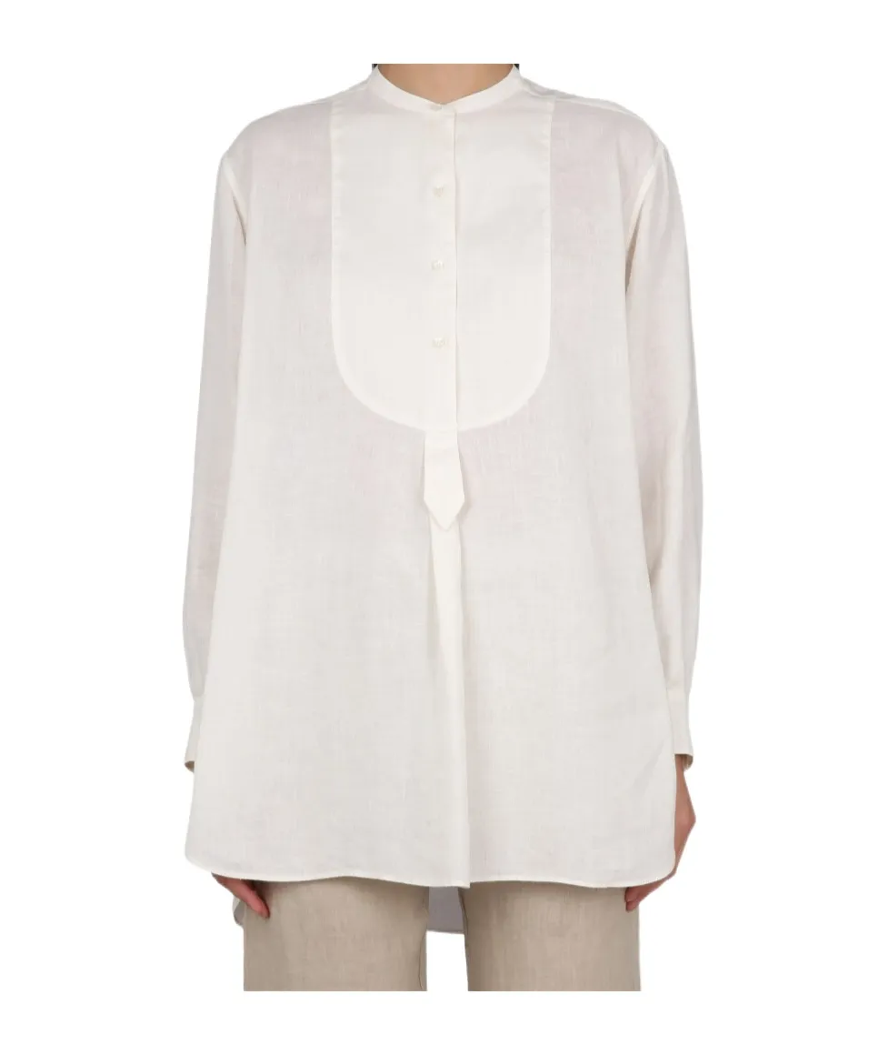 Collarless Buttoned Shirt