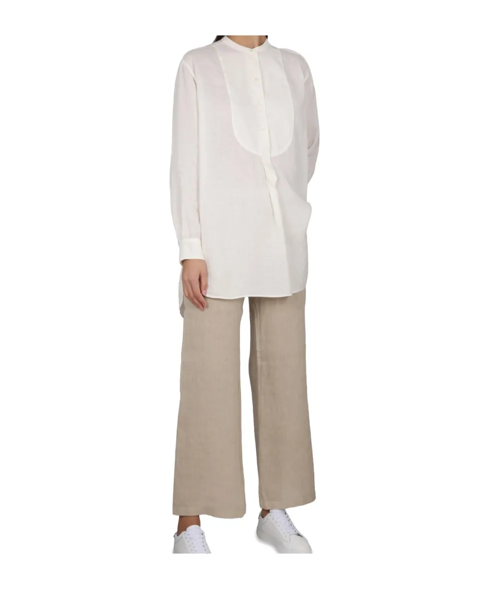 Collarless Buttoned Shirt