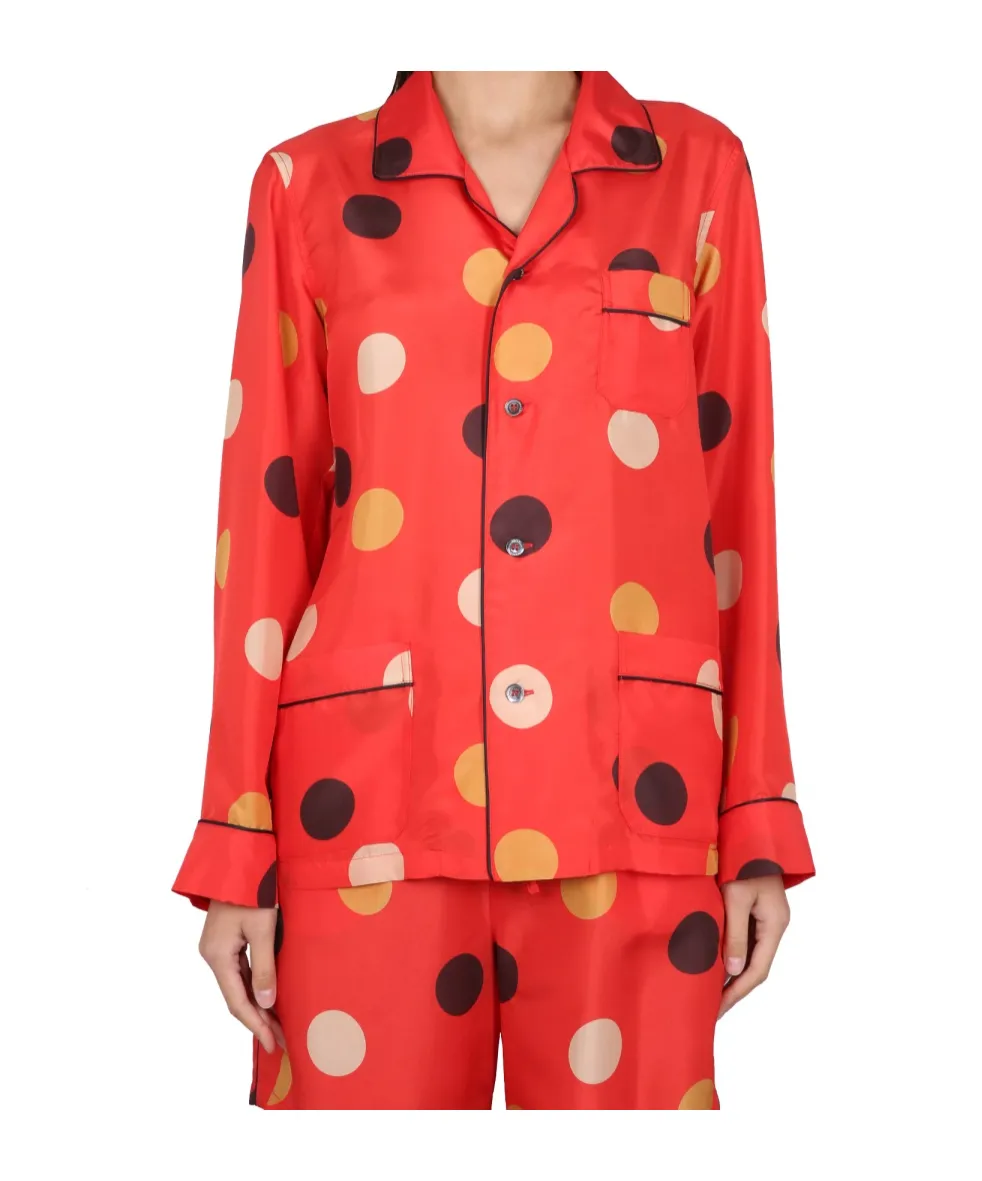 Polka-Dot Printed Buttoned Shirt