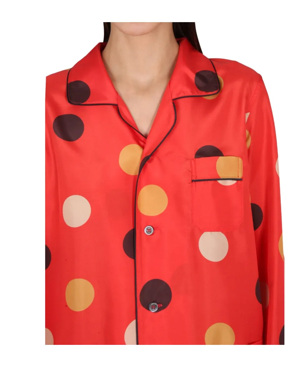 Polka-Dot Printed Buttoned Shirt