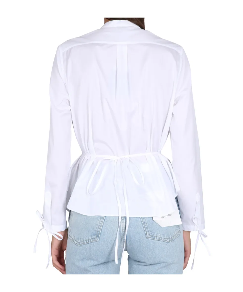 Peplum Buttoned Long-Sleeved Shirt
