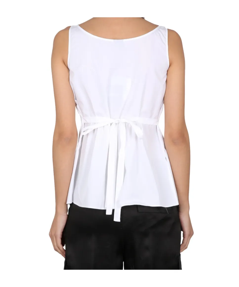 Tied-Waist Sleeveless Top